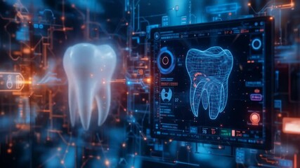 Digital dentistry and innovation in dental care.4k video - Powered by Adobe