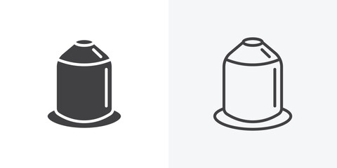 Coffee capsule icon. collection of editable stroke line and solid flat styles.