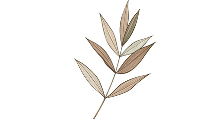 Obraz premium Watercolor Brown Leaves Illustration Transparent Background Botanical Art
