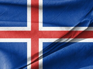 Fototapeta premium Icelandic Flag Waves Free in the Gentle Breeze