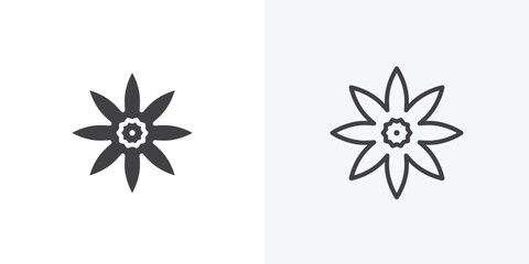 Daffodil icon. collection of editable stroke line and solid flat styles.