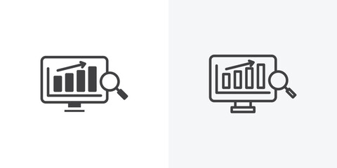 Data Analysing icon. collection of editable stroke line and solid flat styles.