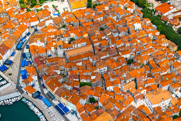 Cres, Croatia. Aerial view of the historic old town