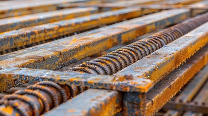 Close-up of steel beams in industrial setting, symbolizing trade restrictions and economic impact, representing industrial challenges and global commerce concepts.