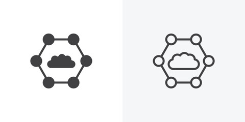 edge computing icon. collection of editable stroke line and solid flat styles.