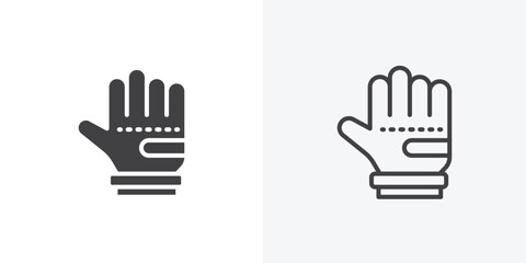 Fitness Gloves icon. collection of editable stroke line and solid flat styles.
