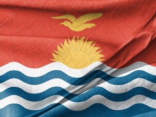 Breezy Flag of Kiribati Waves Aloft