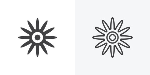 Gerbera icon. collection of editable stroke line and solid flat styles.