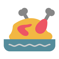 Roasted Chicken Vector Design Icon Style