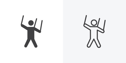 Puppet icon. collection of editable stroke line and solid flat styles.
