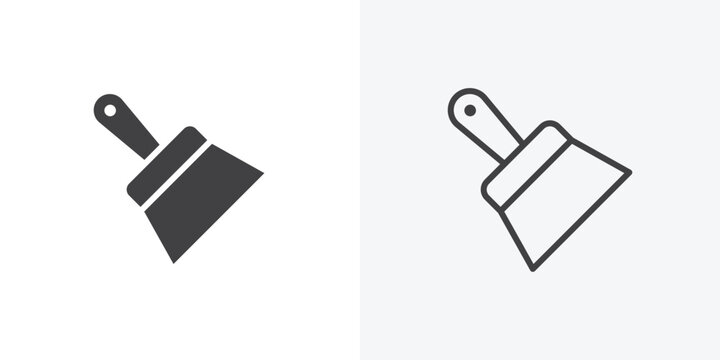 Putty knife icon. collection of editable stroke line and solid flat styles.