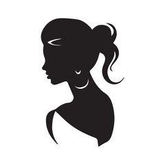 Cameo vector silhouette, black color isolated on white background. Vector illustration