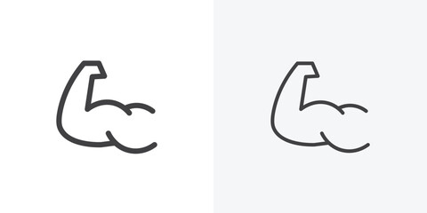Strong arm icon. collection of editable stroke line and solid flat styles.