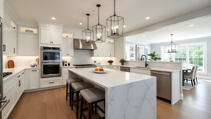 Modern Kitchen Interior with Kitchen Island