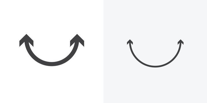 Two side icon. collection of editable stroke line and solid flat styles.