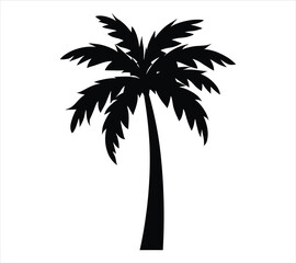 Obraz premium Beach Scene Palm Tree Silhouette
