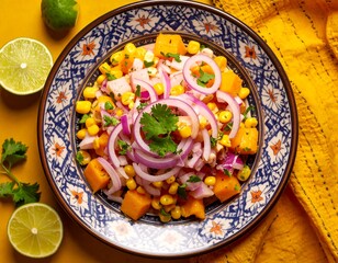 Colorful dish of mixed vegetables