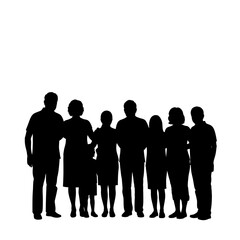 Family Silhouette: The timeless silhouette of a family stands united, a symbol of kinship and connection. This minimalist image portrays the essence of togetherness and familial bond.