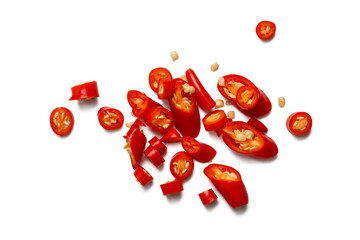 The High resolution photo of fresh red chili peppers for cooking