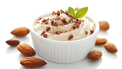 Almond mousse isolated on white background