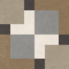 Fototapeta premium Modern seamless geometric pattern with natural textures: marble, wood, stone, cement, terrazzo. Ideal for interior design, wallpaper, packaging, textiles, tiles, and parquet flooring. 