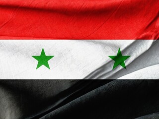 Waving Syrian Flag Against a Gentle Breeze