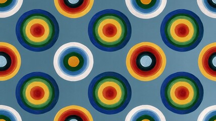 Fototapeta premium Colorful Circular Pattern. Vibrant concentric circles in a playful design.