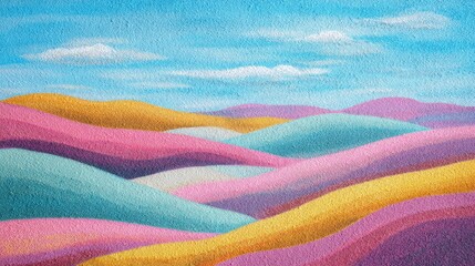 Colorful Abstract Landscape Rolling Hills
