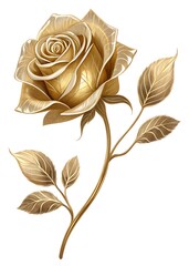 Golden Rose Elegant Floral Luxury Botanical Design