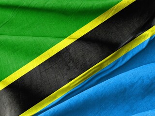 Tanzanian National Flag Waving Proudly