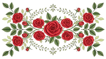 Red Rose Floral Arrangement Botanical for Design Projects