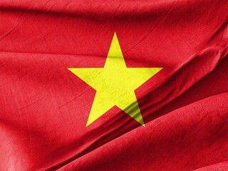 Vietnamese Flag with Golden Star Emblem