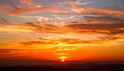 Obraz premium Colorful sunrise over mountains