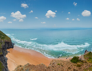 Summer Atlantic rocky coast (Algarve, Portugal).