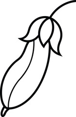 sweetpea icon vector line art on transparent background
