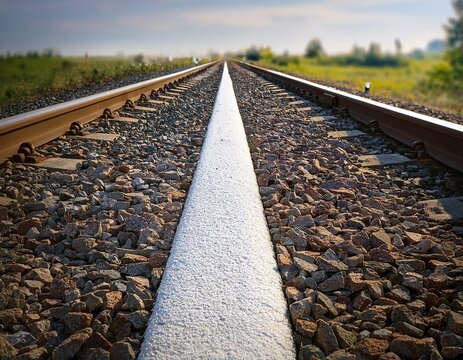 a train track with a white line painted on it
