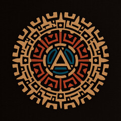 Intricate geometric pattern with triangle symbol