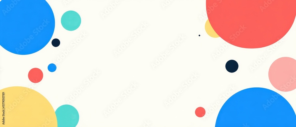 Wall mural abstract background with colorful circles and copy space modern design with vibrant geometric shapes