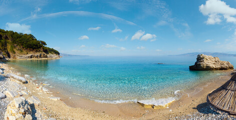 Summer morning Pulebardha beach (Albania).