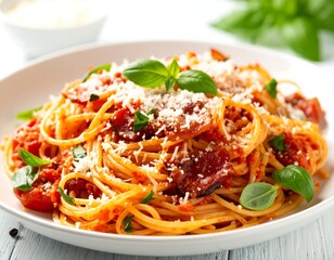 Pasta dish with tomato sauce
