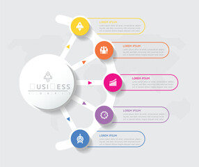 Vector business Presentation Connecting Steps Infographic Template