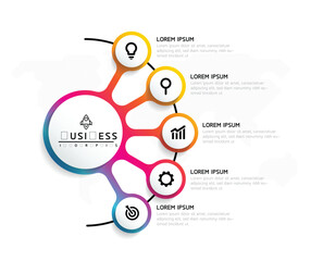 Vector business Presentation Connecting Steps Infographic Template