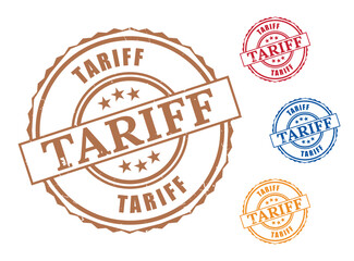 Duty Tax Approved Stamp Collection, Grunge Rubber Trade Tariff Icons  