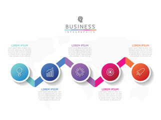 Vector business Presentation Connecting Steps Infographic Template