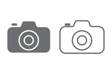 Camera icon set. photo camera in flat style symbol. photography camera line art signs, vector illustration.