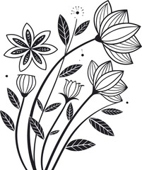 Seamless floral pattern with decorative vintage flower and leaf illustrations for textile and wallpaper design