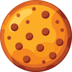 Fototapeta premium Artisan Bread Design Graphics Delicious Chocolate Chip Cookie, Sweet Treat, Round Shape, Baked Goods, Golden Brown, Flat Design Illustration,...