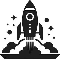 Rocket solid icon, Coworking concept, Start up business sign on white background, Rocket launch icon in glyph style for mobile concept and web design. Vector graphics. stock illustration line art icon