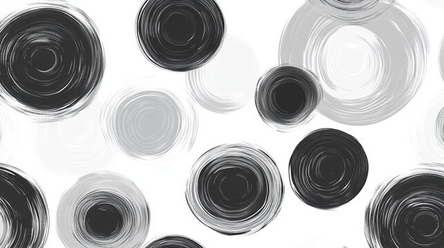 Abstract grayscale swirl circles pattern.