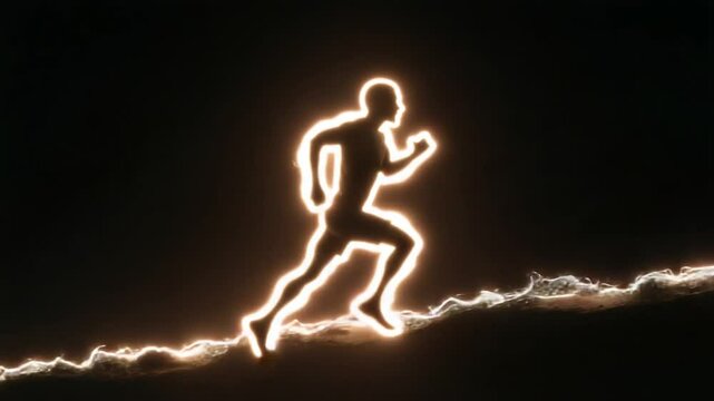 Glowing Runner: A Light Painting Masterpiece